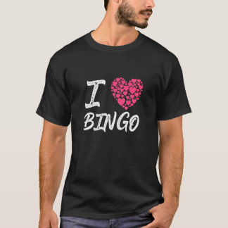 I Kärlek Bingo Heart Spelspelarspel Spelare Spelsp T Shirt