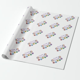 I Kärlek Bingo n Swirls Wrapping Papper Presentpapper