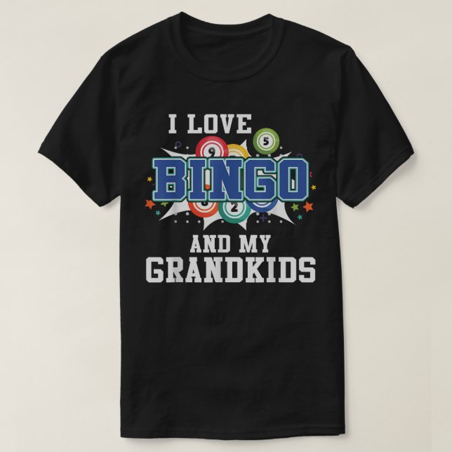 I Kärlek Bingo och Barnbarn Funny Bingo T-Shirt (Design framsida)