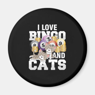 I Kärlek Bingo och Cat Cat Kitten Lucky Game Gambl Magnet
