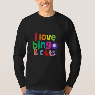 I Kärlek Bingo och Cats Cute Animal Funny Bingo Kä T Shirt