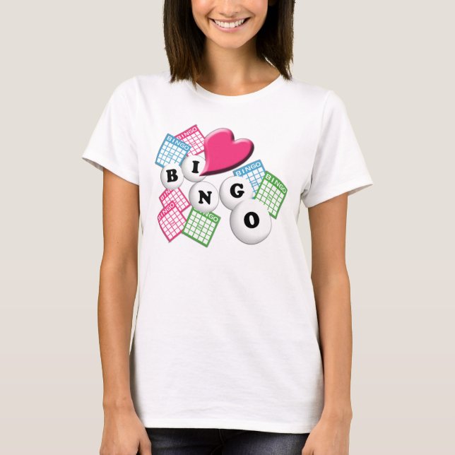 I Kärlek Bingo Tee Shirt (Framsida)
