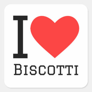 I kärlek biscotti fyrkantigt klistermärke