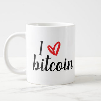 I kärlek bitcoin jumbo mugg