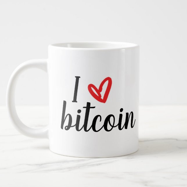 I kärlek bitcoin jumbo mugg (Vänster)