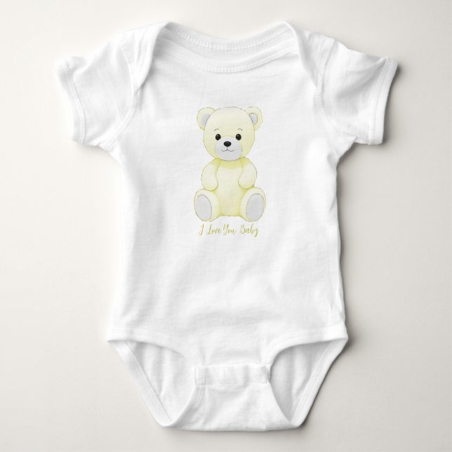 I Kärlek Björndräkt Baby Gult Bear Cudely Leksak B T Shirt (Framsida)