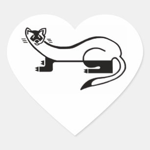 I kärlek Black footed FERRETS - USA - Wildlife Hjärtformat Klistermärke