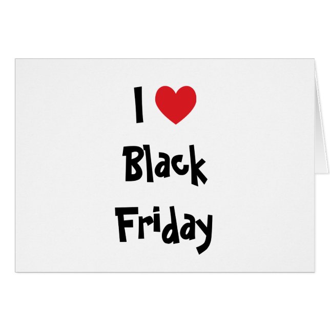 I Kärlek Black Fredag Hälsningskort (Framsidan Horizontal)