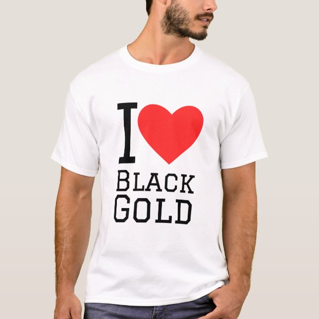 I kärlek Black guld T Shirt (Framsida)