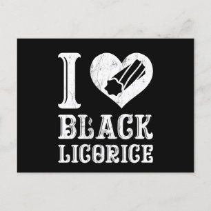 I Kärlek Black Licorice Funny Candy Humor Vykort