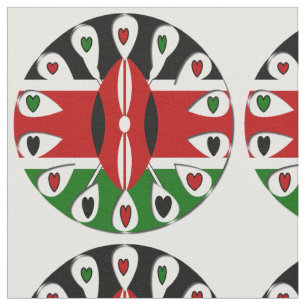 I Kärlek Black Red Grönt Kenya National Flagga Tyg
