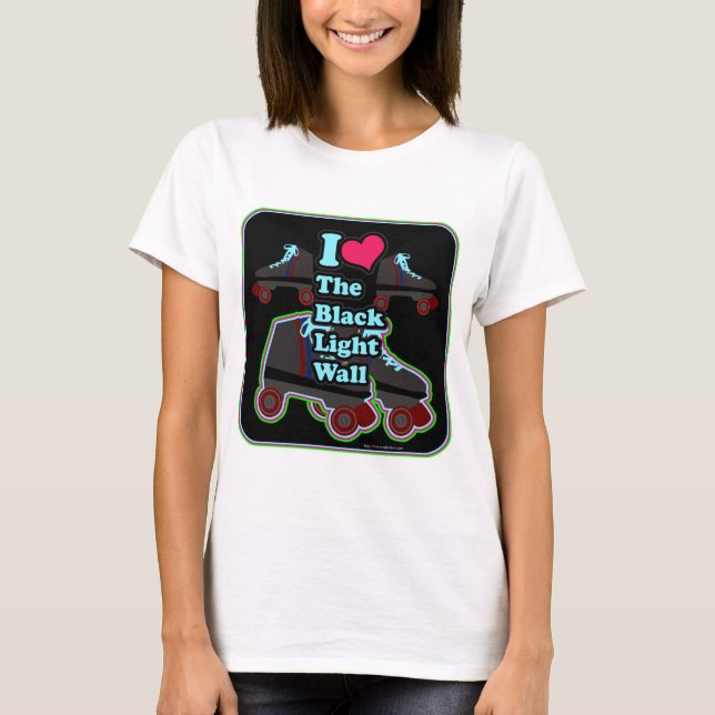 I Kärlek, Black Wall Roller Skating Slogan Design Tee (Framsida)