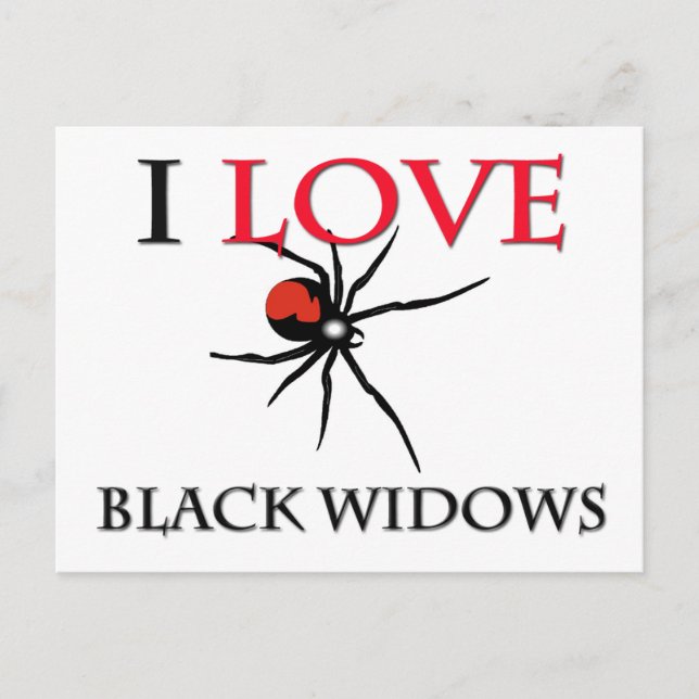 I Kärlek Black Widows Vykort (Framsida)