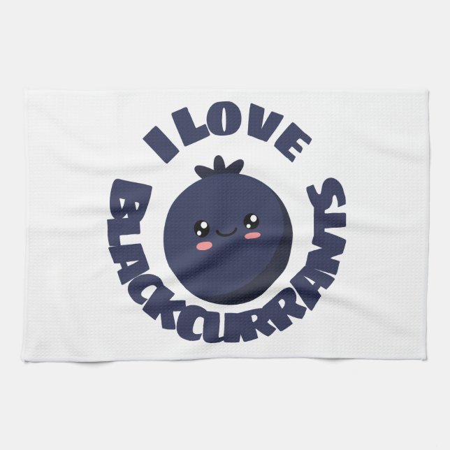 I kärlek Blackcurrant Kitchen Towel Kökshandduk (Horisontell)
