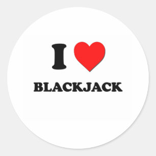I Kärlek Blackjack Runt Klistermärke