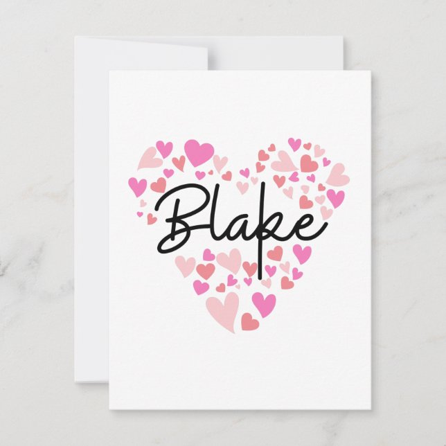 I kärlek Blake - hjärtan för Blake Tack Kort (Framsida)