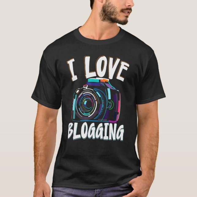 I Kärlek Blogging Social Media Innehåll Creator Vl T Shirt (Framsida)