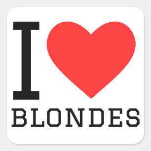 I kärlek blondes fyrkantigt klistermärke
