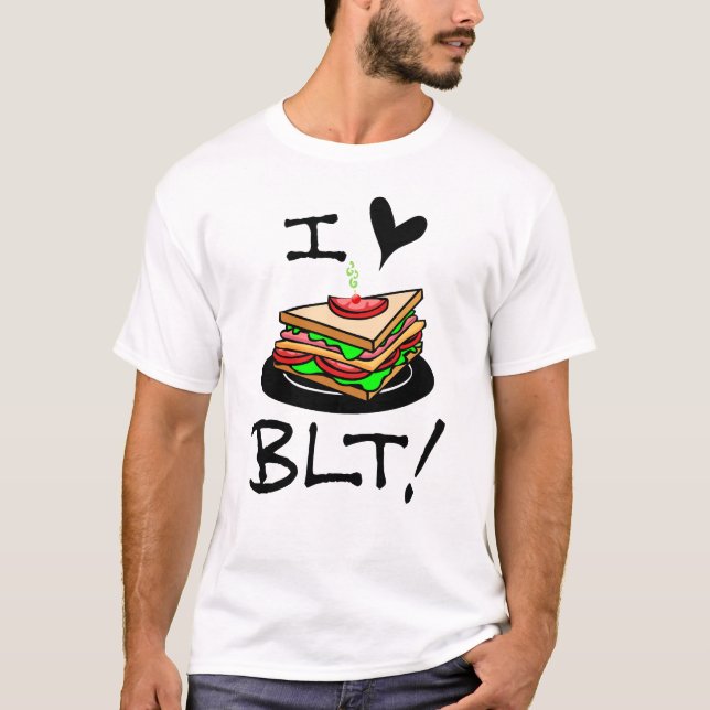 I Kärlek BLT Bacon Lettuce och Tomato Sandwich Äls T Shirt (Framsida)