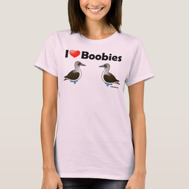 I Kärlek Blue-Footed Boobies T Shirt (Framsida)