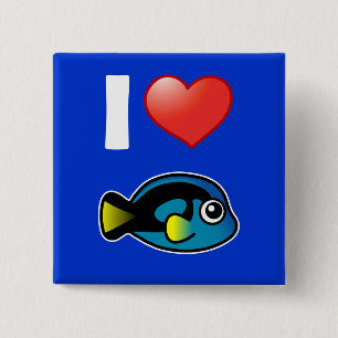 I Kärlek Blue Tang Knapp