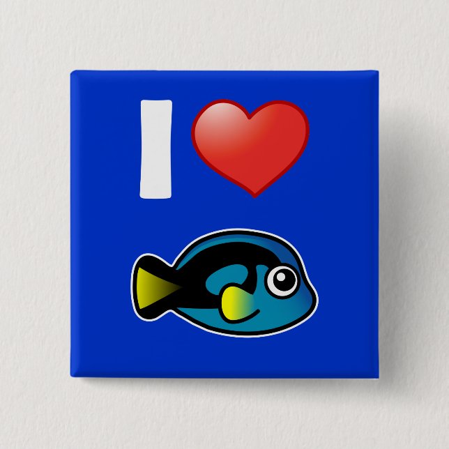I Kärlek Blue Tang Knapp (Framsida)