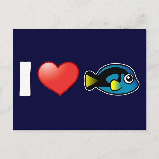 I Kärlek Blue Tang Vykort (Framsida)
