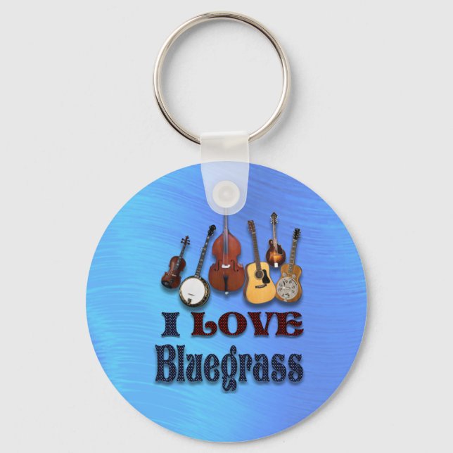 I KÄRLEK BLUEGRASS-KEYCHAIN NYCKELRING (Framsida)