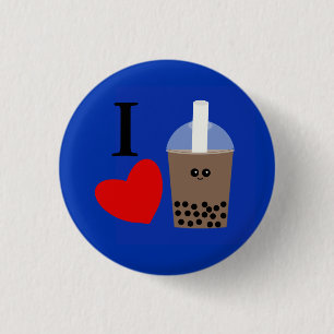 I Kärlek Boba Drink #1-knapp Knapp