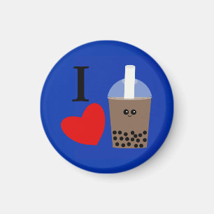 I Kärlek Boba Drink #1 Round Magnet