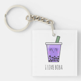 I Kärlek Boba Kawaii Bubble Tea Taro Ube Lila