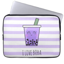 I Kärlek Boba Kawaii Bubble Tea Taro Ube Lila