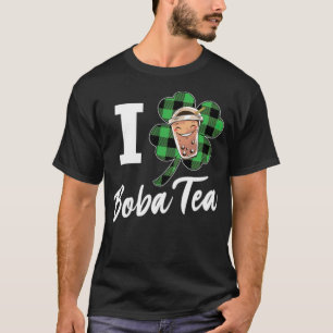 I Kärlek Boba Tea Irish tecknad tina T Shirt