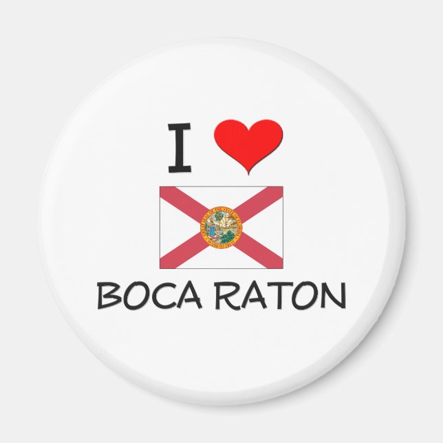 I Kärlek BOCA RATON Florida Magnet (Framsidan)