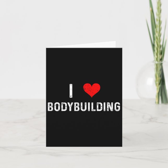 I Kärlek Bodybuilding - Heart - Workout Gym Body B Kort (Framsida)