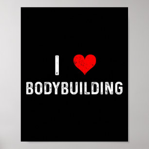 I Kärlek Bodybuilding - Heart - Workout Gym Body B Poster