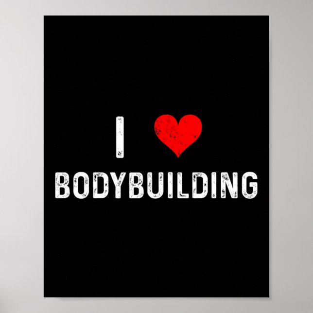 I Kärlek Bodybuilding - Heart - Workout Gym Body B Poster (Framsidan)