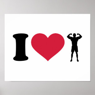 I kärlek Bodybuilding Poster