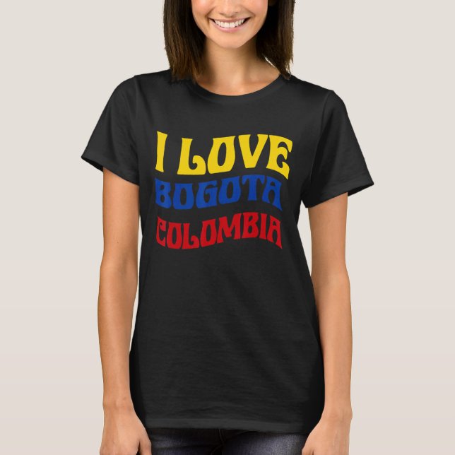 I Kärlek Bogota Colombia Flagga colombianska Pride T Shirt (Framsida)