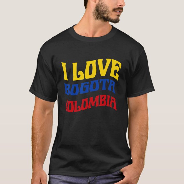 I Kärlek Bogota Colombia Flagga colombianska Pride T Shirt (Framsida)