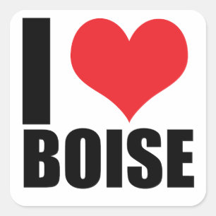 I kärlek Boise Fyrkantigt Klistermärke