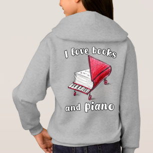 I Kärlek Bokar och Piano, autentisk frihandskonst T Shirt