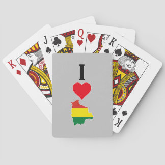 I Kärlek Bolivia Lodrät I Heart Land Flagga Karta Casinokort