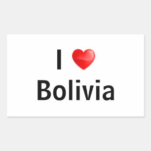 I kärlek Bolivia Rektangulärt Klistermärke