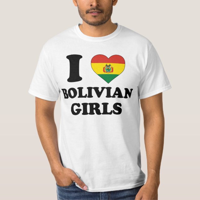 I kärlek Bolivian Girls T Shirt (Framsida)