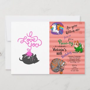 I kärlek - boll av ull - välj tillbaka färg inbjudningar