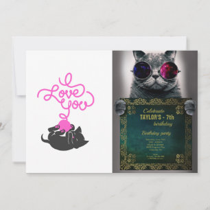 I kärlek - boll av ull - välj tillbaka färg inbjudningar