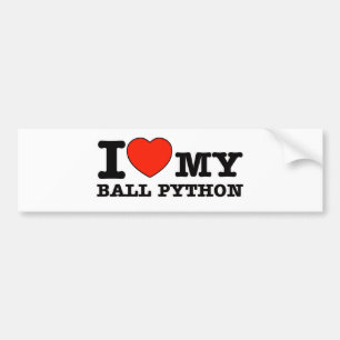 I Kärlek boll python Bildekal