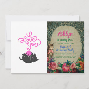 I kärlek - bollen ull - Välj tillbaka färg Inbjudningar