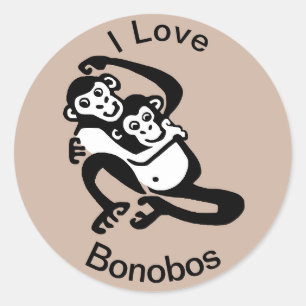 I kärlek - BONOBOS-Chimpanzee - Wildlife - Nature- Runt Klistermärke